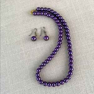 Accessorize Pearl Necklace and Dangling Earring Set